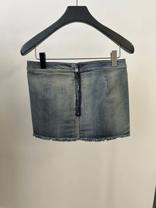 RICK OWENS - Denim Skirt - Fog Cutoff Mini - AW25 - 76 DIRTY HUSTLER
